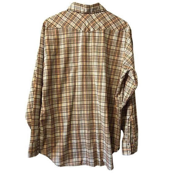 Lariat Western Pearl Snap Plaid Long Sleeve‎ Shirt Size 16 16 1/2 Country VTG - Picture 2 of 11